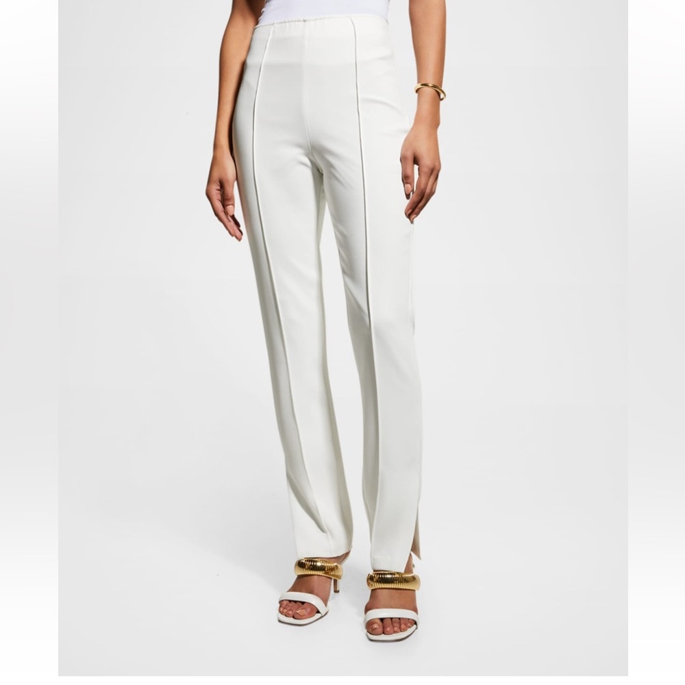 CINQ À SEPT Brianne Pintuck Crepe Pants in Ivory